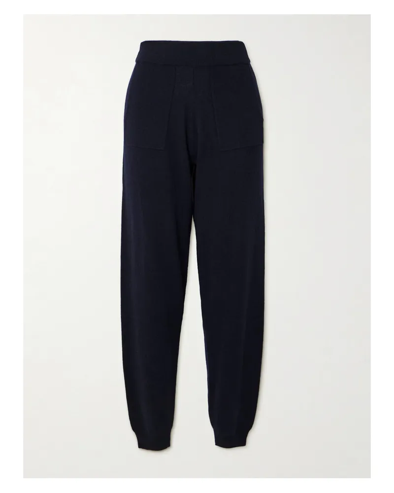 ALLUDE Wool And Cashmere-blend Tapered Track Pants - Blue Blue