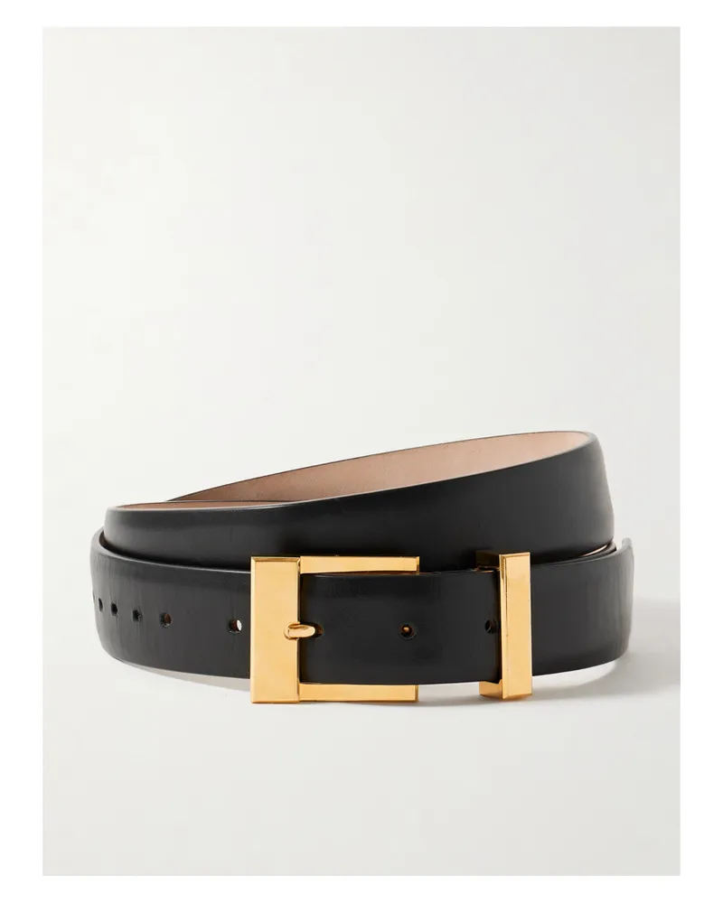 KHAITE Manhattan Leather Belt - Black Black