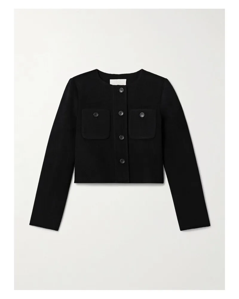 Ulla Johnson Eve Verkürzte Jacke Aus Filz Aus Einer Wollmischung - Schwarz Schwarz