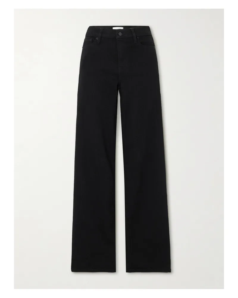 Frame Denim The Slim Palazzo Long Hoch Sitzende Jeans Mit Weitem Bein - Schwarz Schwarz