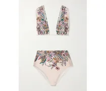 Rhiannon Bikini-oberteil Mit Blumenprint - Wollweiß