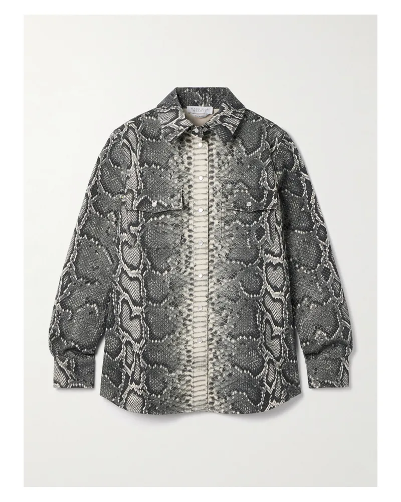 Gabriela Hearst John Austin Hemd Aus Recyceltem Denim Mit Schlangenprint - Grau Grau