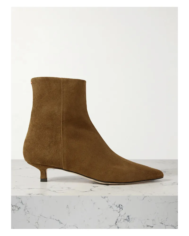 aeyde Sofie Suede Ankle Boots - Brown Brown