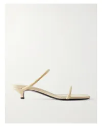 Totême The Minimalist Mules aus Veloursleder Ecru