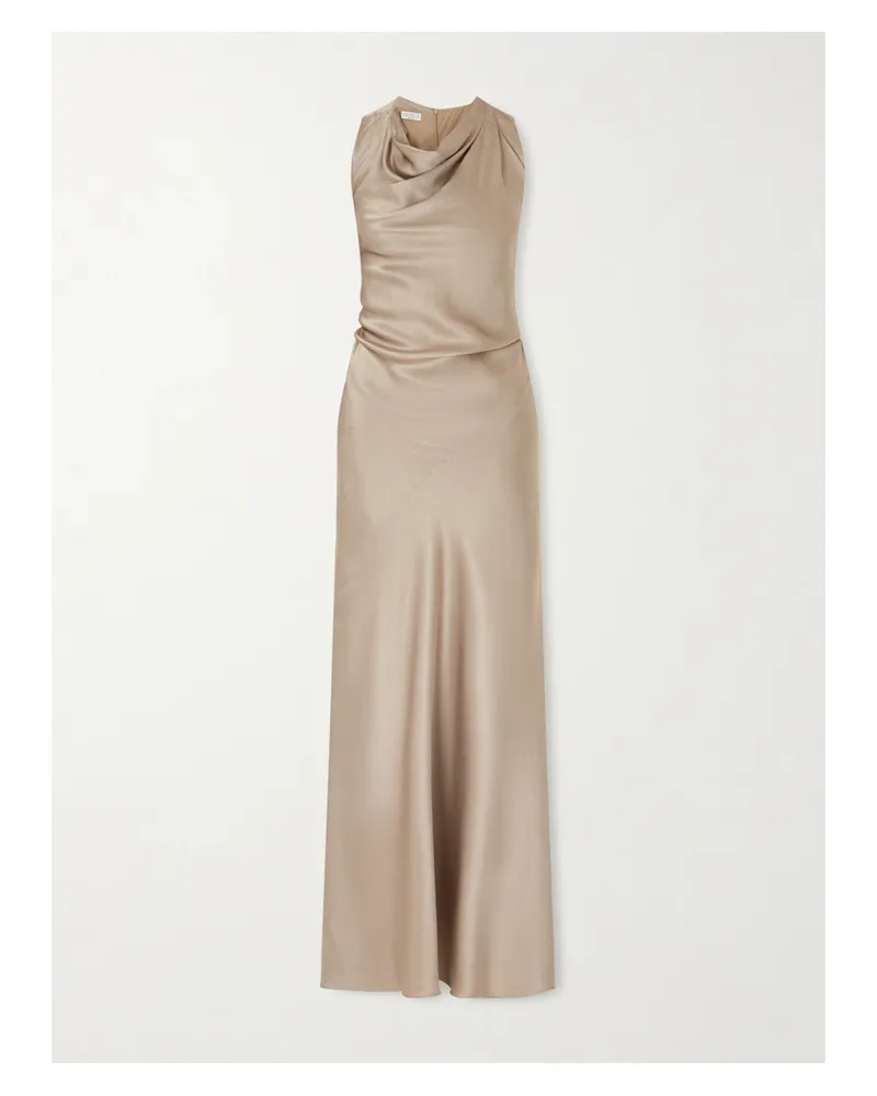 Brunello Cucinelli Silk Maxi Dress - Brown Brown