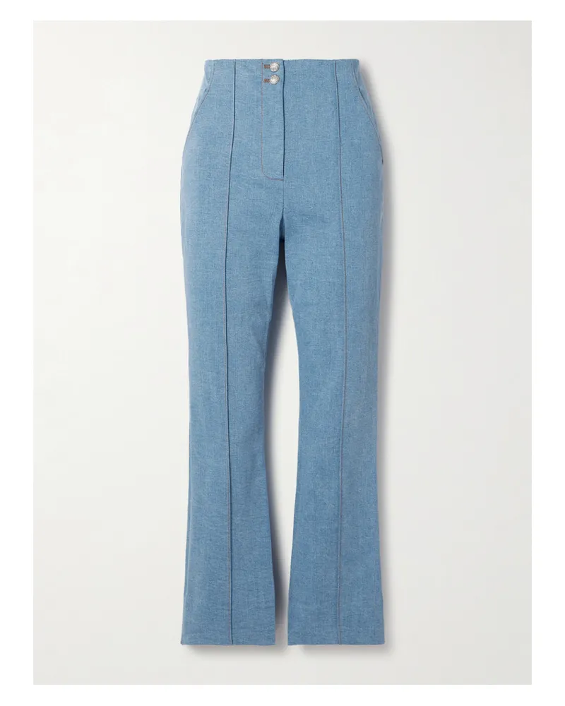 Veronica Beard Kean Verkürzte, Hoch Sitzende Schlagjeans - Blau Blau