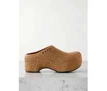 Sabot Clogs Aus Raffiabast Mit Plateau - Neutral