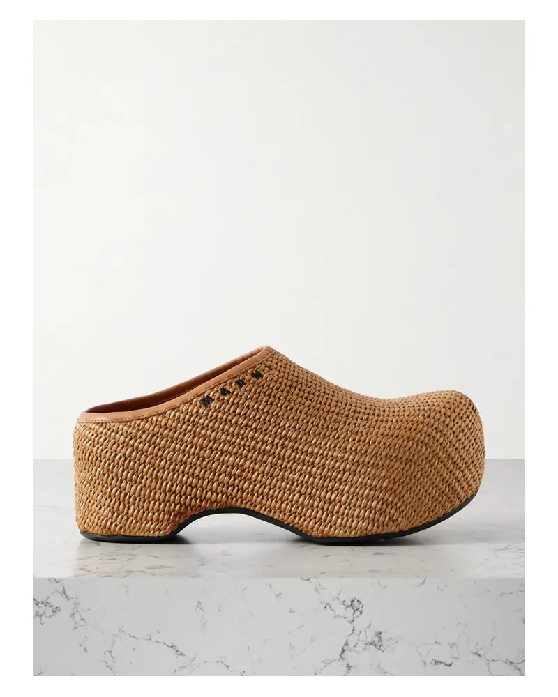 Marni Sabot Clogs Aus Raffiabast Mit Plateau - Neutral Neutral