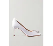 Hangisi 70 Pumps Aus Satin Mit Kristallen - Weiß