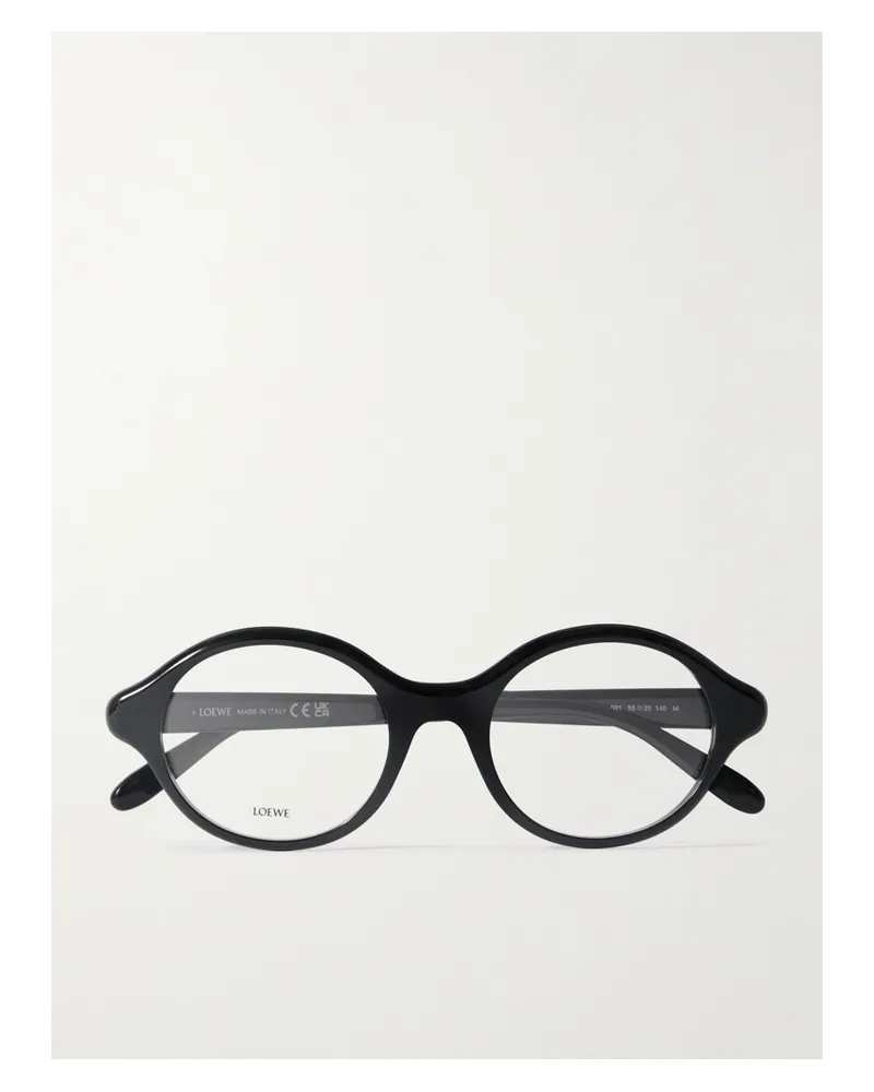 Loewe Brille Mit Rundem Rahmen Aus Azetat - Schwarz Schwarz