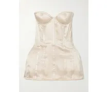 Silk-satin Corset Top - Neutrals