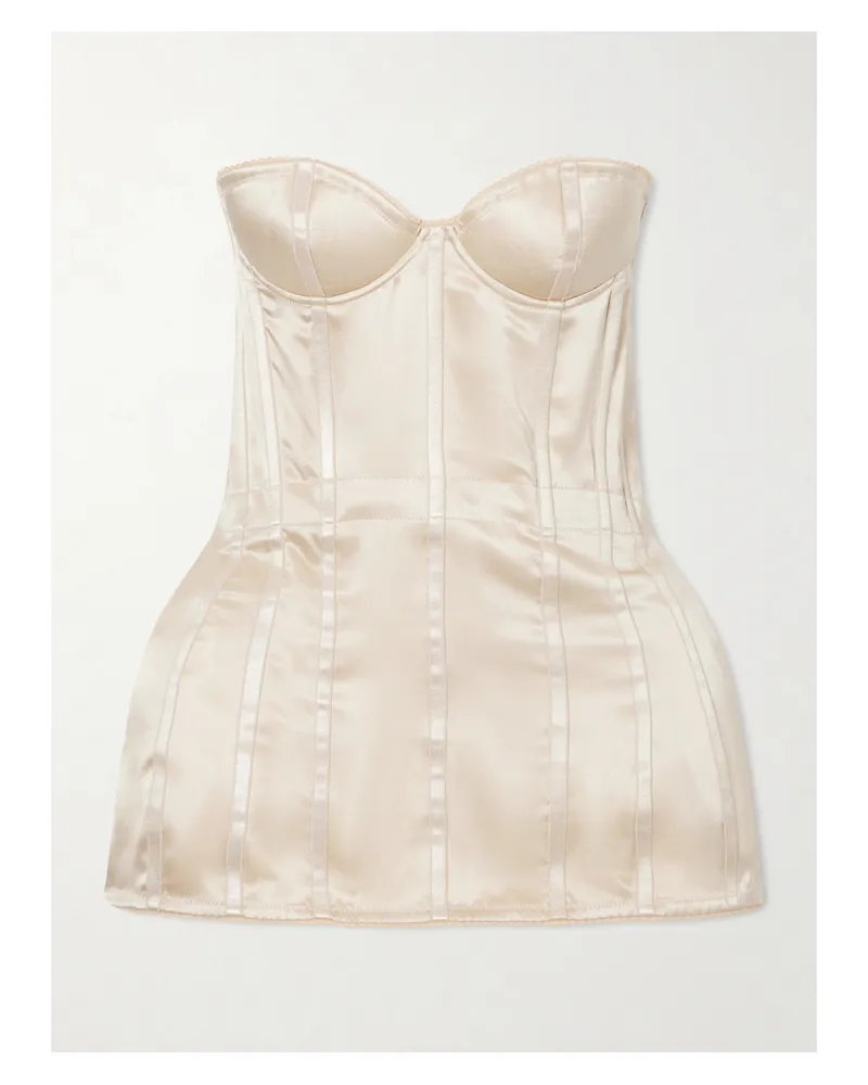 Magda Butrym Silk-satin Corset Top - Neutrals Neutrals