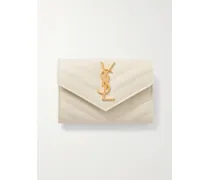 Monogramme Envelope Quilted Textured-leather Wallet - Off-white