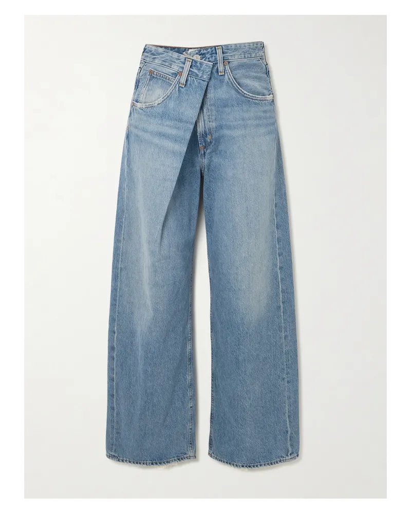 AGOLDE Vana Asymmetric Wide-leg Jeans - Blue Blue