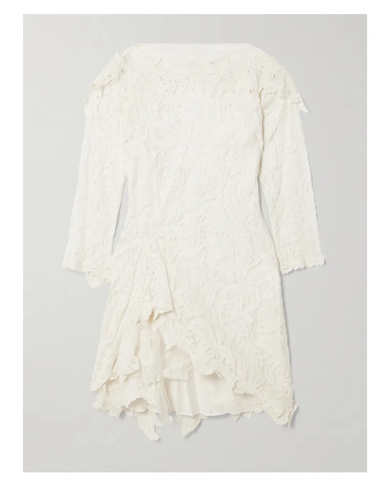 Isabel Marant Rubiana Asymmetrisches Kleid Aus Spitze Aus Einer Baumwollmischung - Weiß Weiß