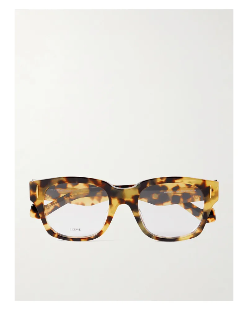 Loewe Anagram Square-frame Tortoiseshell Acetate Optical Glasses Tortoiseshell