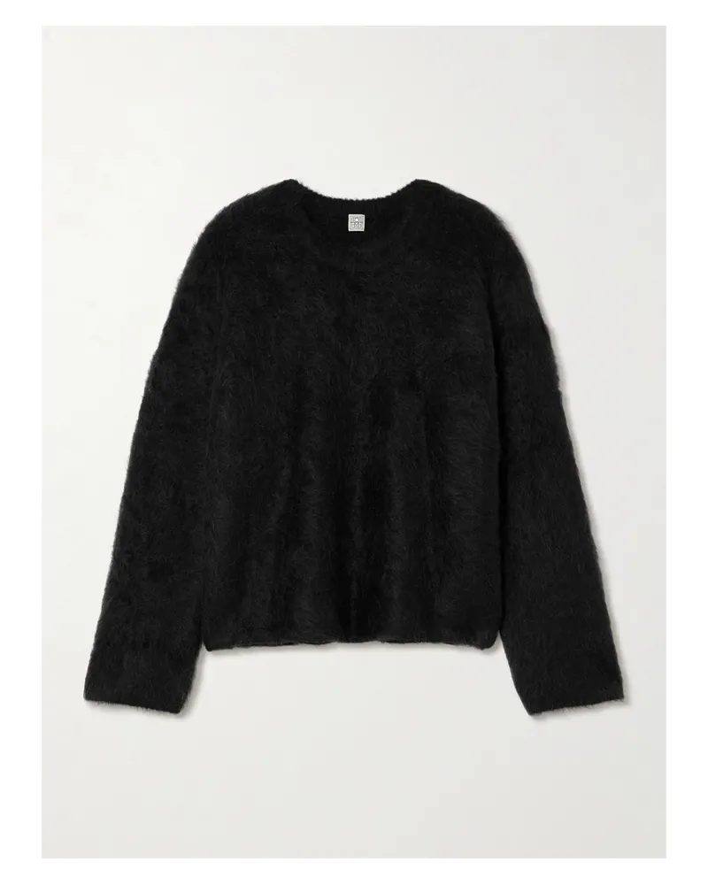 Totême Oversized Ribbed Alpaca-blend Sweater - Black Black