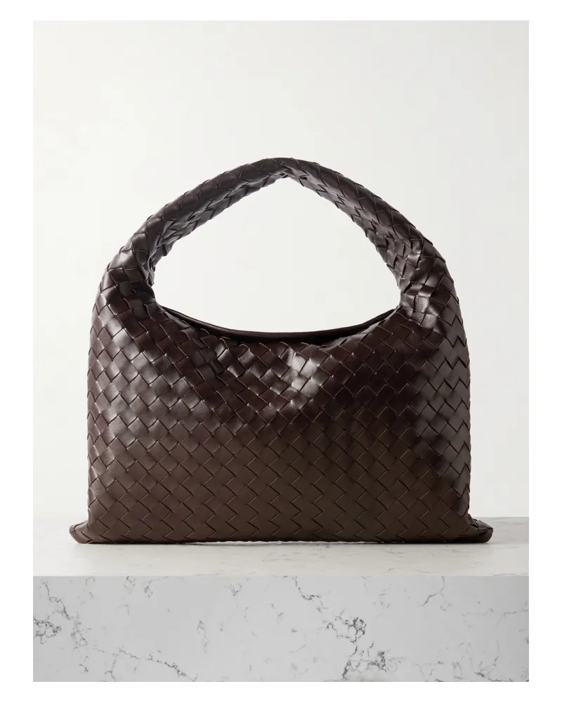 Bottega Veneta Hop Small Intrecciato Leather Tote - Brown Brown