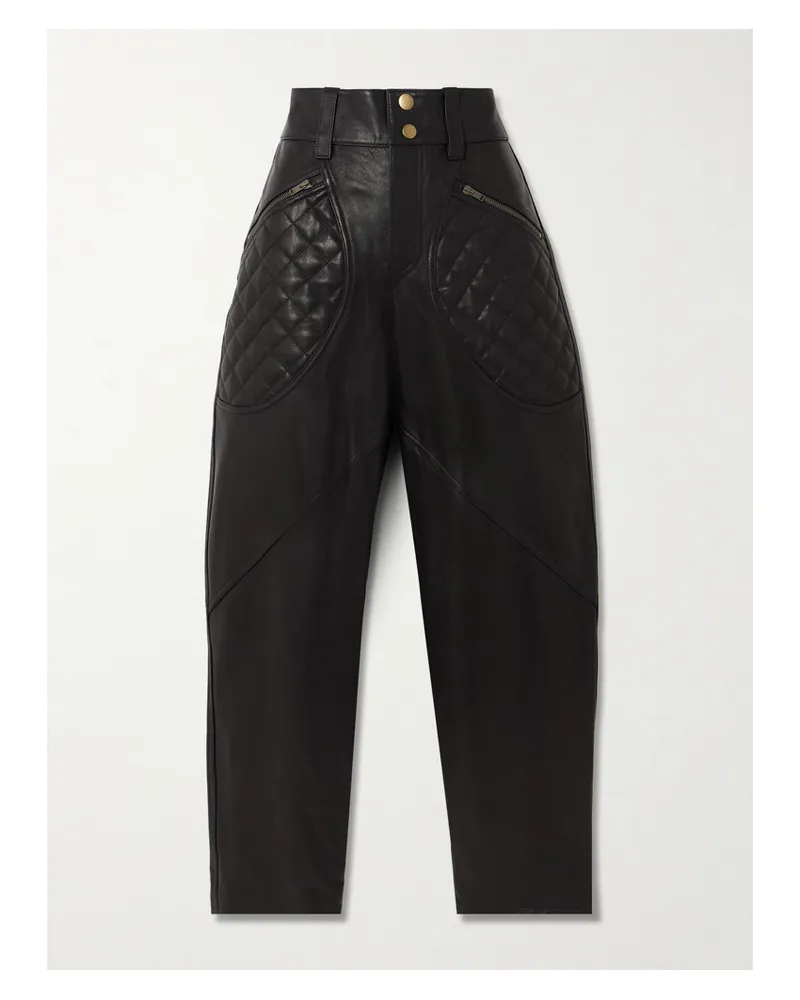 Isabel Marant Catarina Hose Aus Leder - Schwarz Schwarz