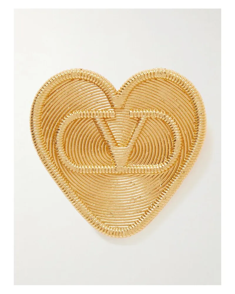 Valentino Garavani Kleine Goldfarbene Brosche Gold