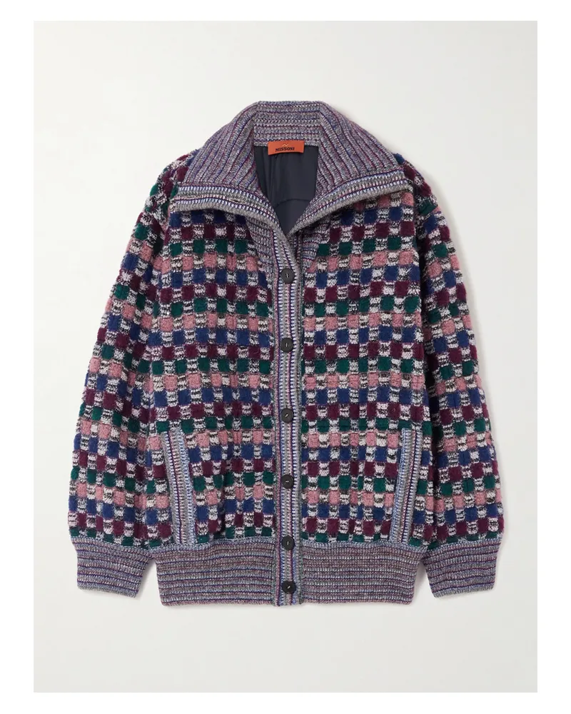 Missoni Jacke Aus Einer Wollmischung Mit Karomuster - Lila Lila