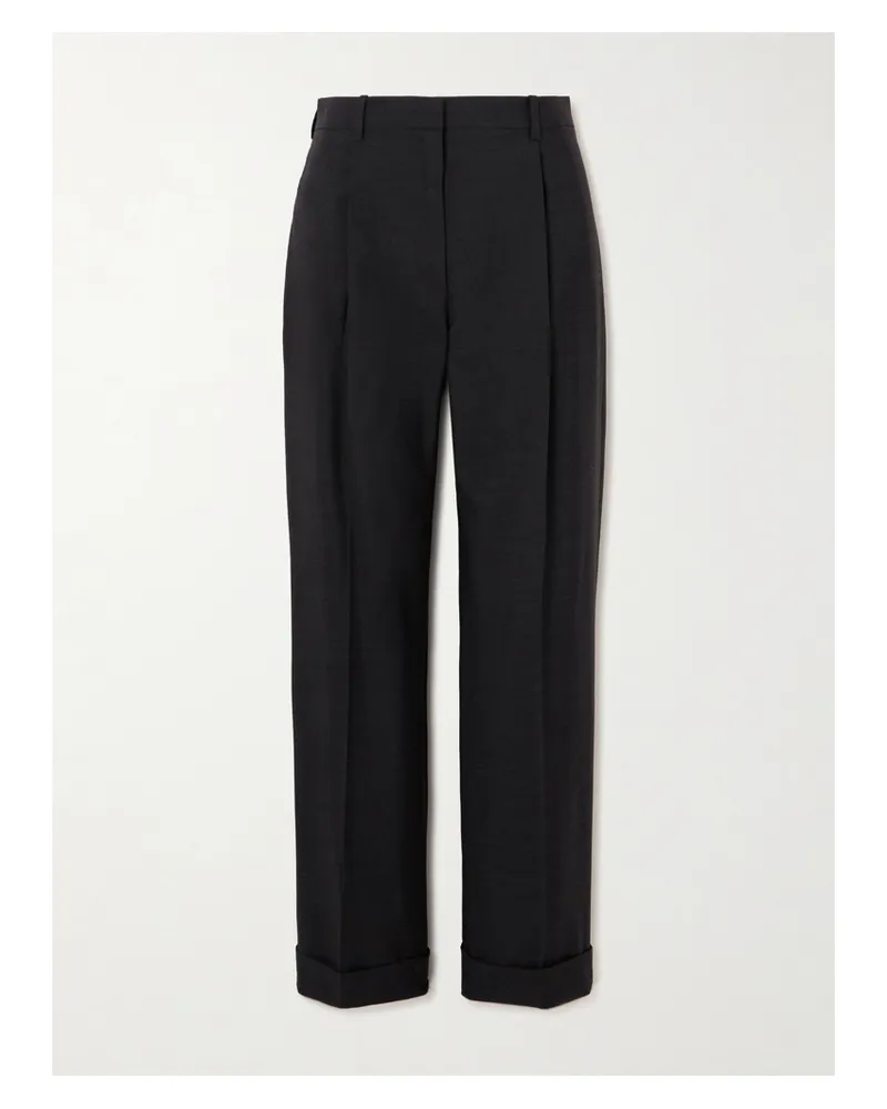 The Row Tor Bundfaltenhose Aus Grain De Poudre Aus Wolle - Grau Grau