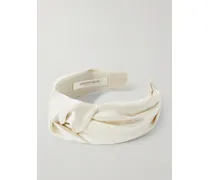 Samaya Haarreif Aus Gehämmertem Seidensatin Mit Knoten - Creme