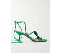 Gleam Sandalen Aus Leder Mit Verzierungen - Grün