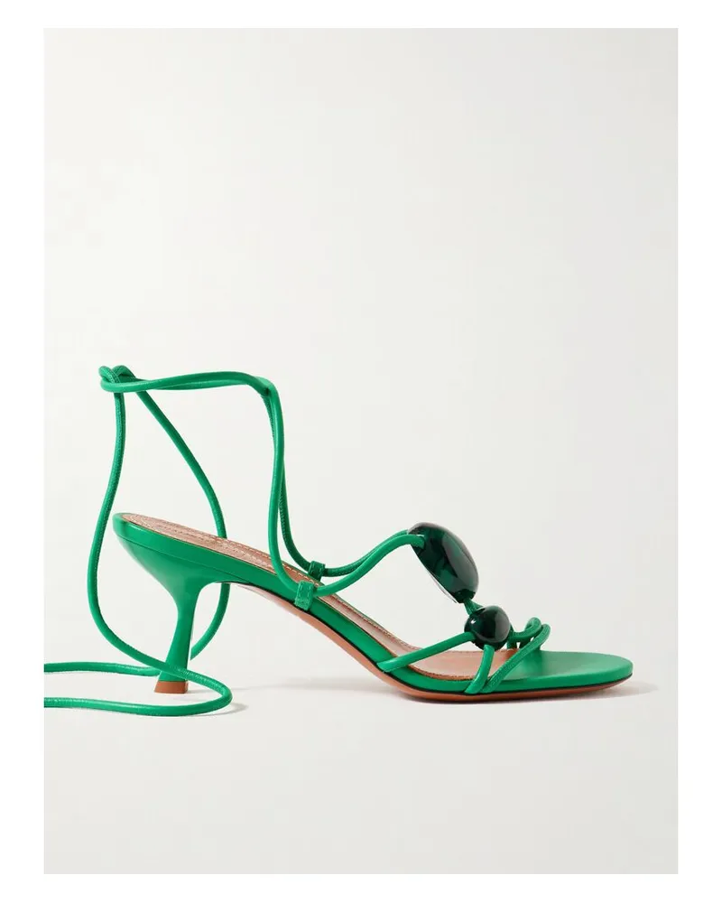 Zimmermann Gleam Sandalen Aus Leder Mit Verzierungen - Grün Grün