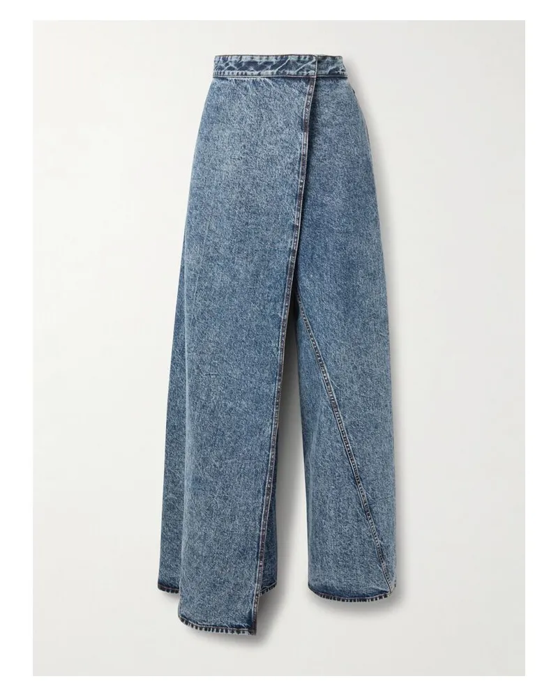 Alaïa Asymmetrische Jeans Mit Weitem Bein - Blau Blau