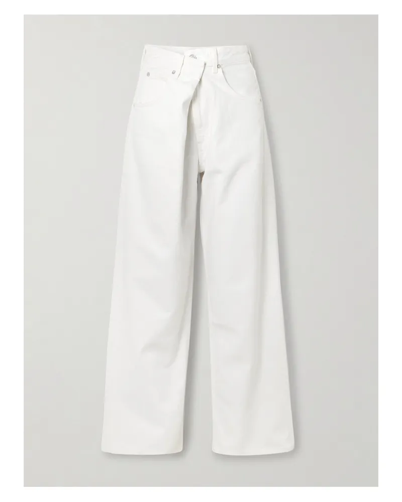 AGOLDE Vana Draped Low-rise Wide Jeans - White White