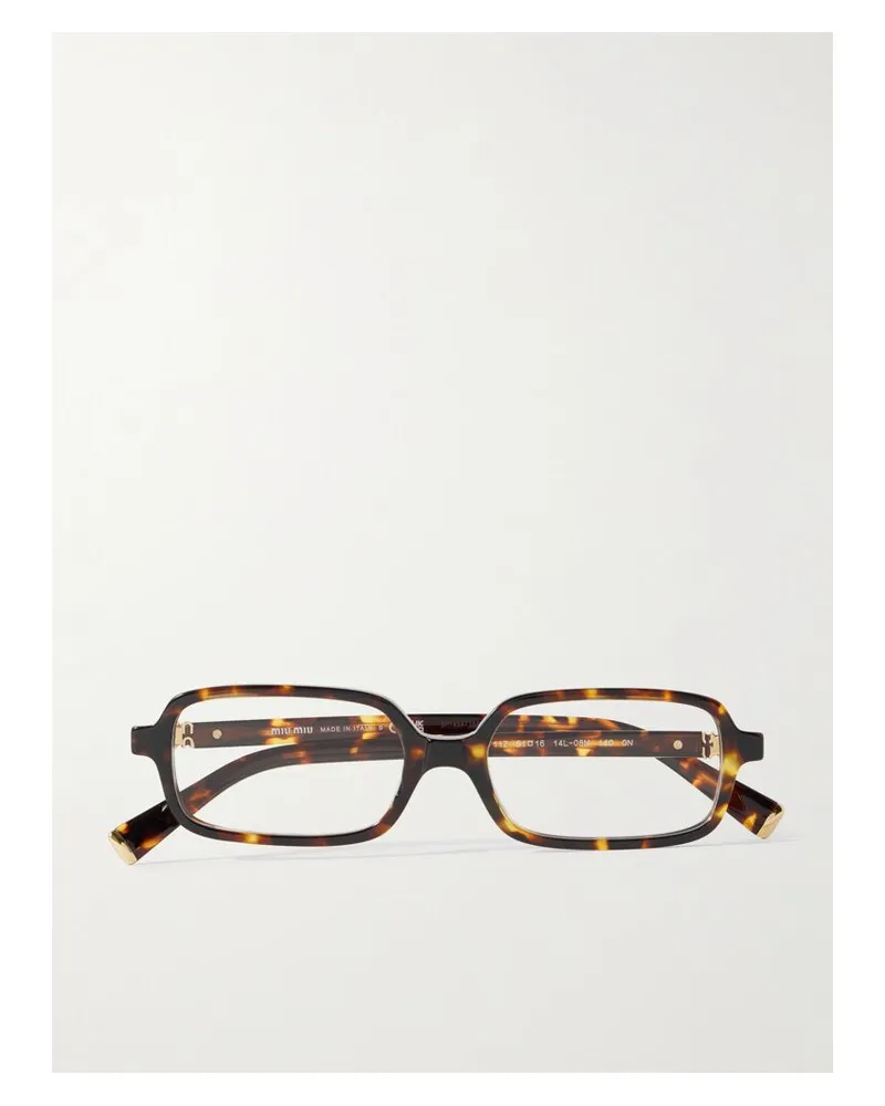 Miu Miu Brille Mit Rechteckigem Rahmen Aus Azetat In Hornoptik Horn