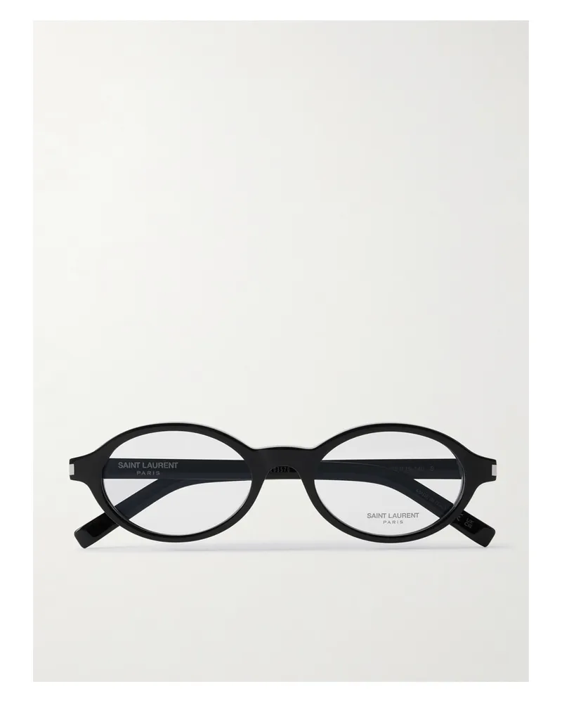 Saint Laurent Brille Mit Ovalem Rahmen Aus Azetat - Schwarz Schwarz