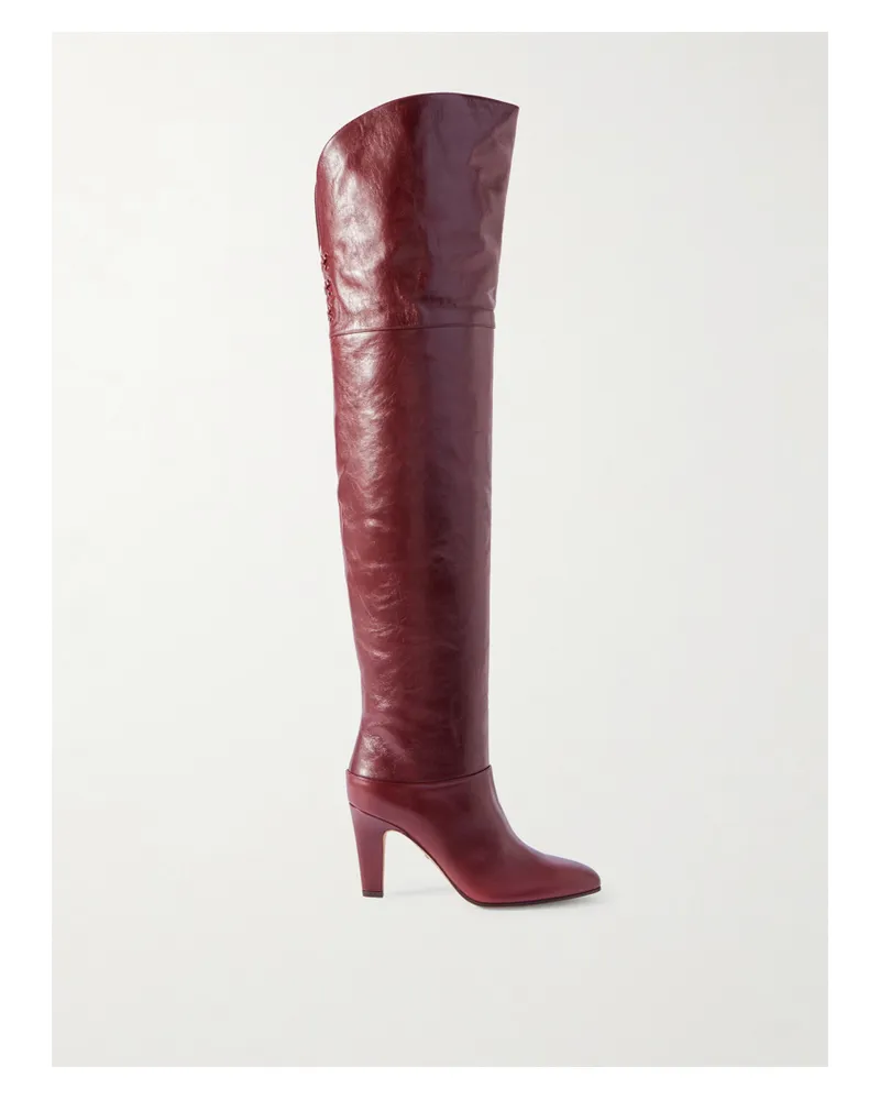 Chloé Eve Leather Over-the-knee Boots - Burgundy Burgundy