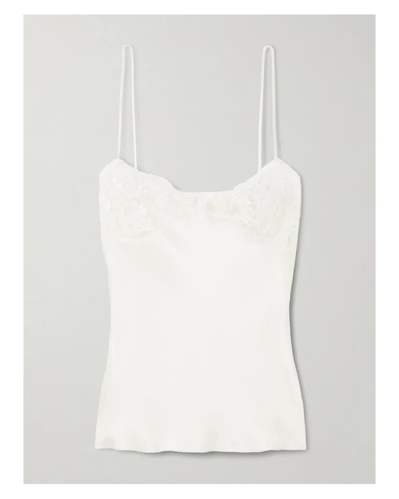 Chloé Top Aus Seidensatin Mit Spitzeneinsätzen - Neutral Neutral