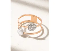 Ring Aus 18 Karat Rosé- Und Weißgold Mit Diamanten