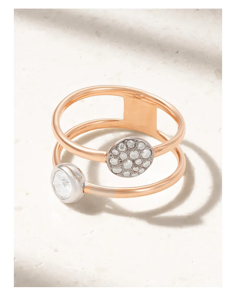 Pomellato Ring Aus 18 Karat Rosé- Und Weißgold Mit Diamanten Gold