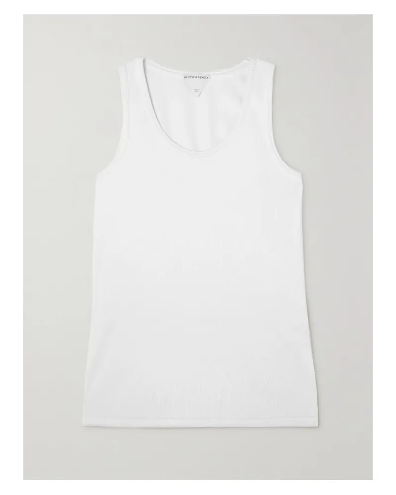 Bottega Veneta Tanktop Aus Geripptem Stretch-baumwoll-jersey - Weiß Weiß