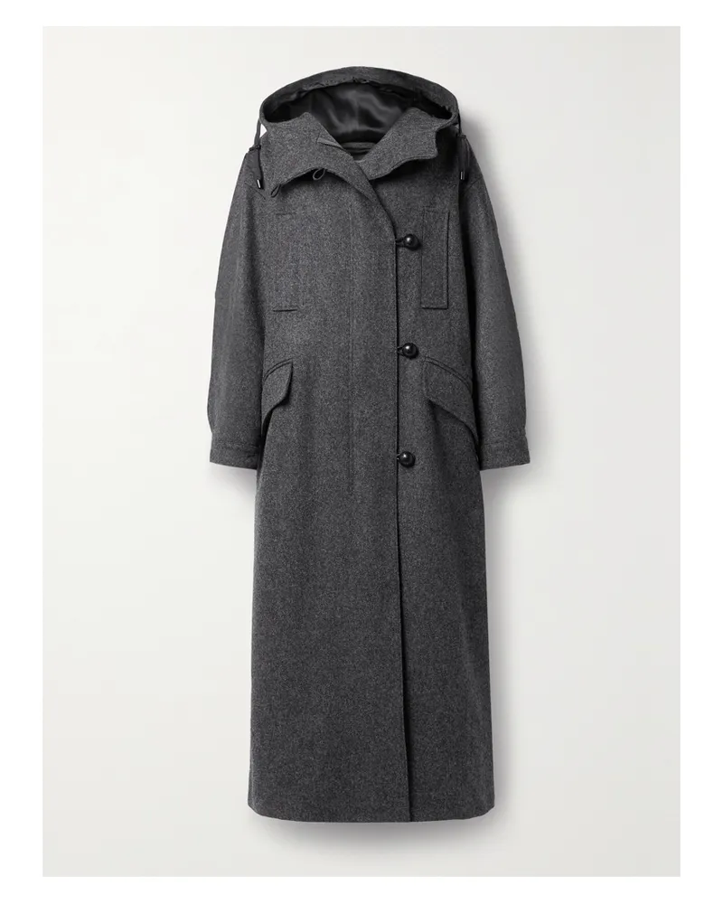 Isabel Marant Frankie Mantel Aus Wolle Mit Lederbesätzen - Grau Grau