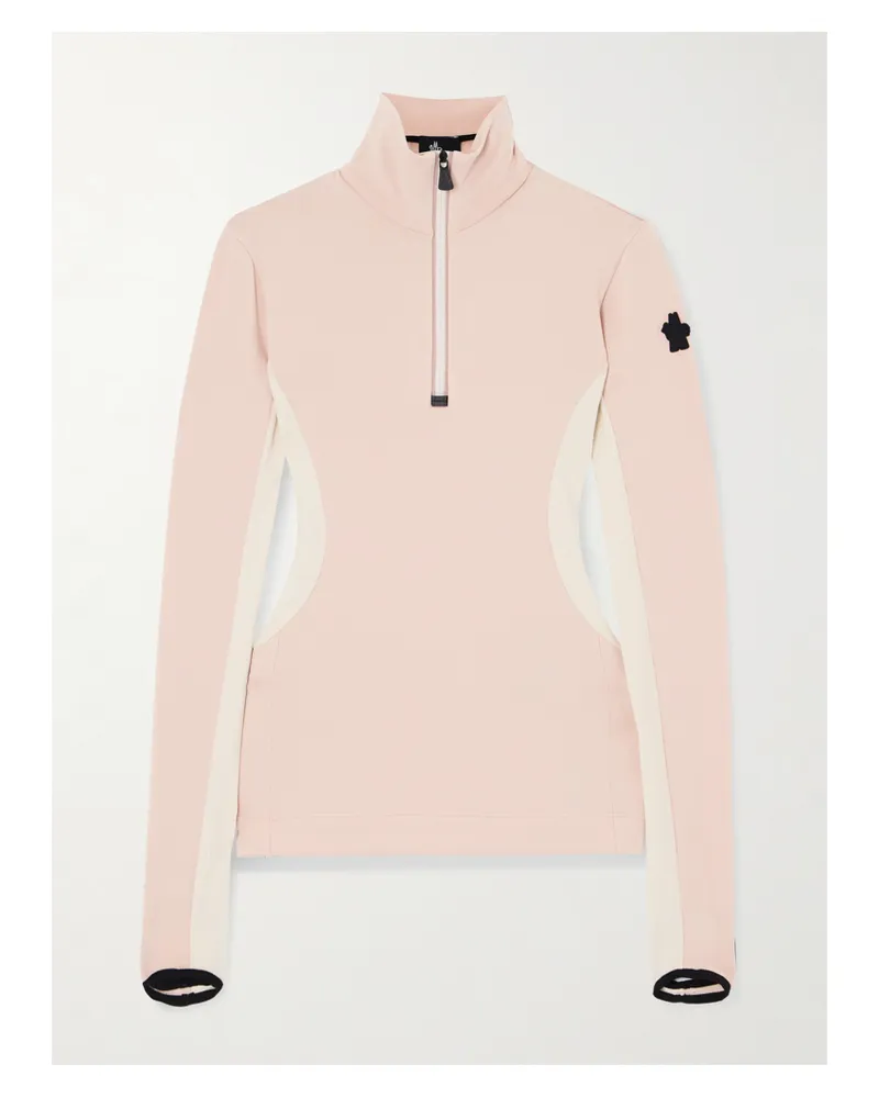 Moncler Skioberteil Aus Stretch-jersey In Colour-block-optik - Pink Pink