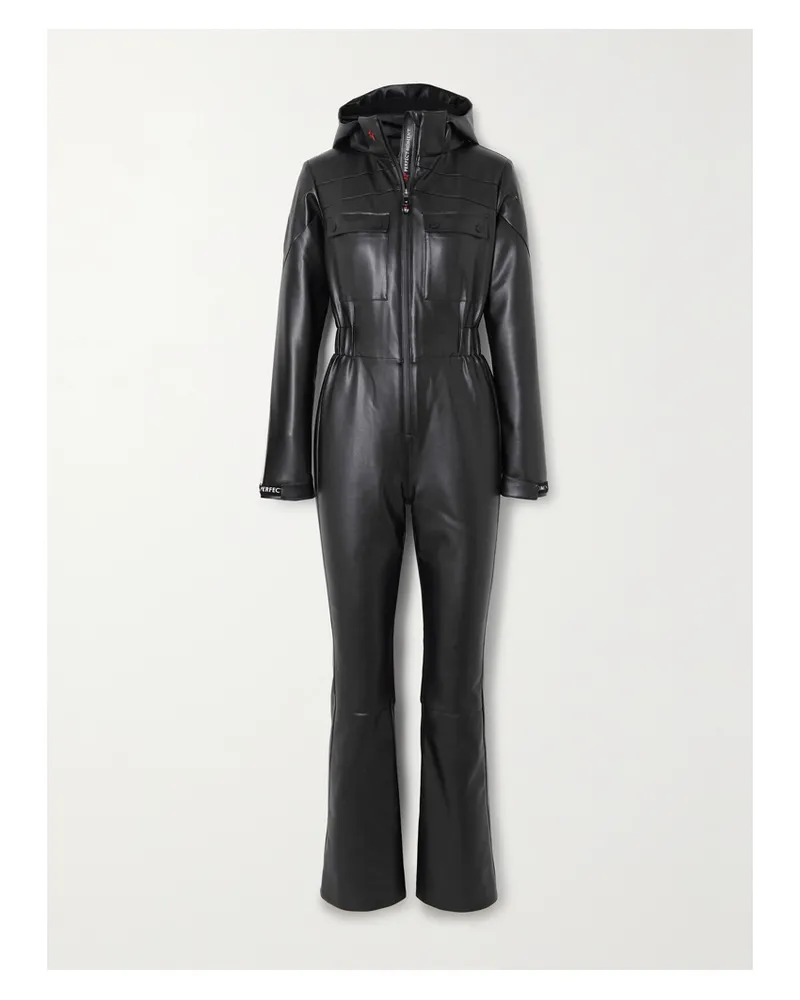 Perfect Moment Corrie Skianzug Aus Kunstleder - Schwarz Schwarz