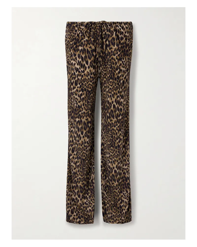 Nili Lotan Adriel Leopard-print Crepe De Chine Wide-leg Pants - Animal print Animal