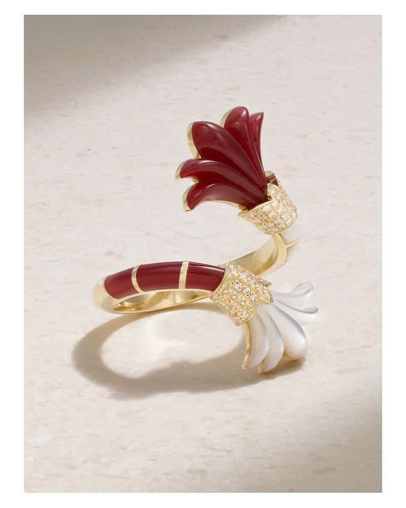 L’Atelier Nawbar Flower Asheq Maashouq Ring Aus 18 Karat Gold Mit Mehreren Steinen Gold