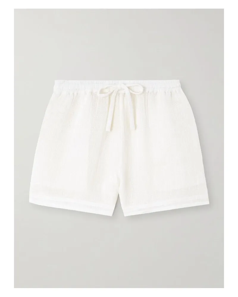 Le Kasha 1918 Tabag Shorts Aus Bioleinengaze - Weiß Weiß
