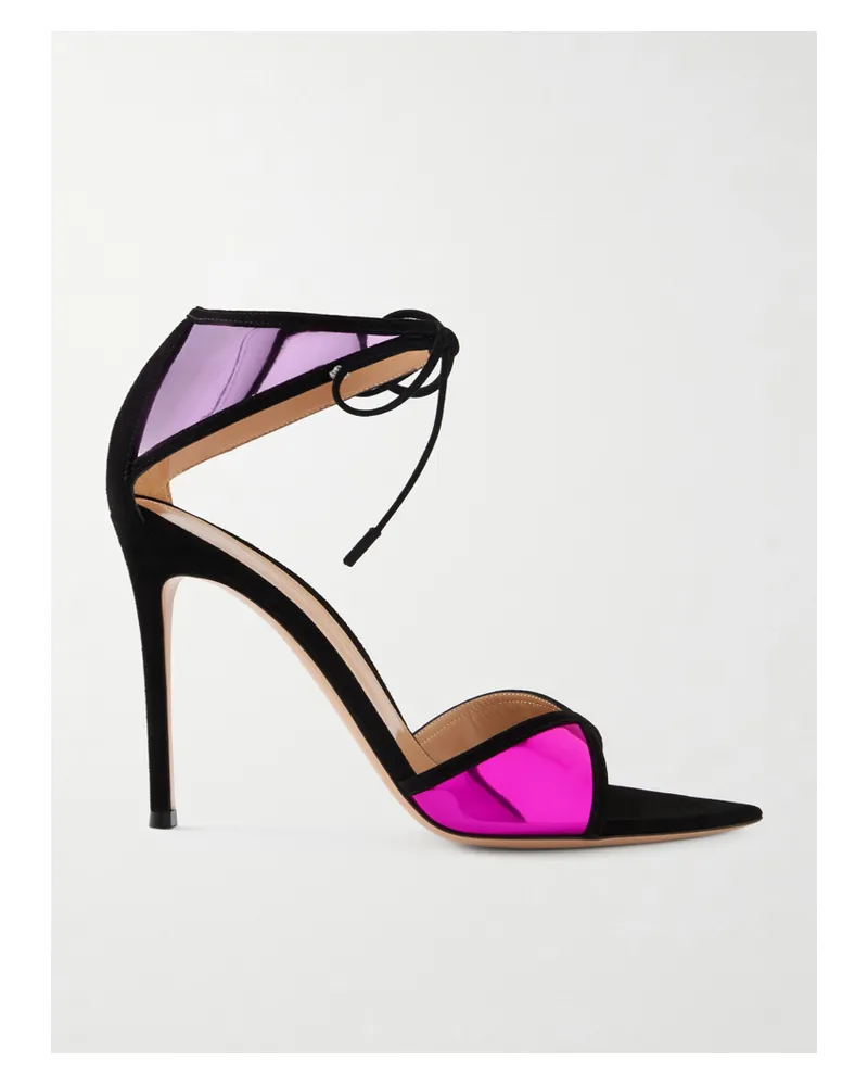 Gianvito Rossi 105 Sandalen Aus Leder Mit Spiegeleffekt Und Velourslederbesätzen - Pink Pink