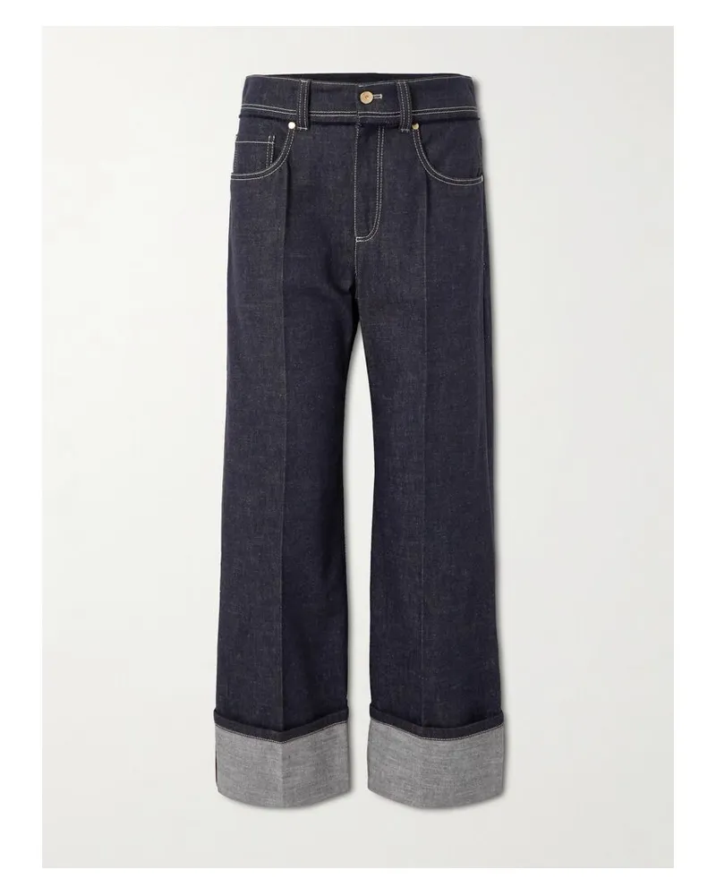 Brunello Cucinelli Hoch Sitzende Jeans Mit Weitem Bein - Blau Blau
