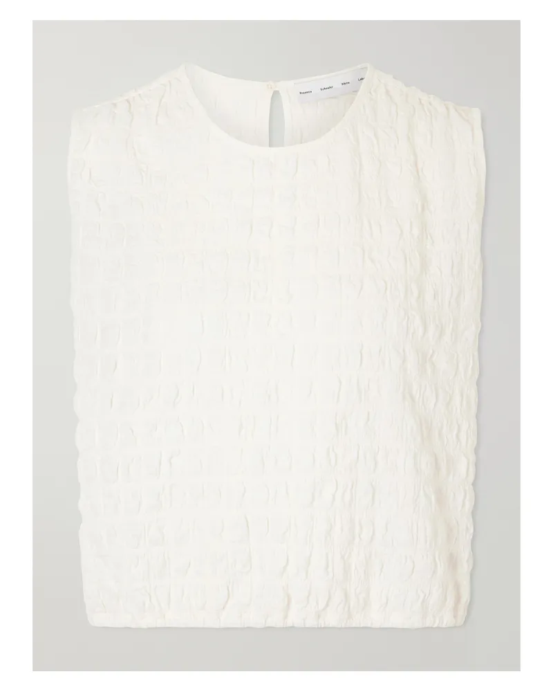 Proenza Schouler Bradley Textured Jersey Tank Top White