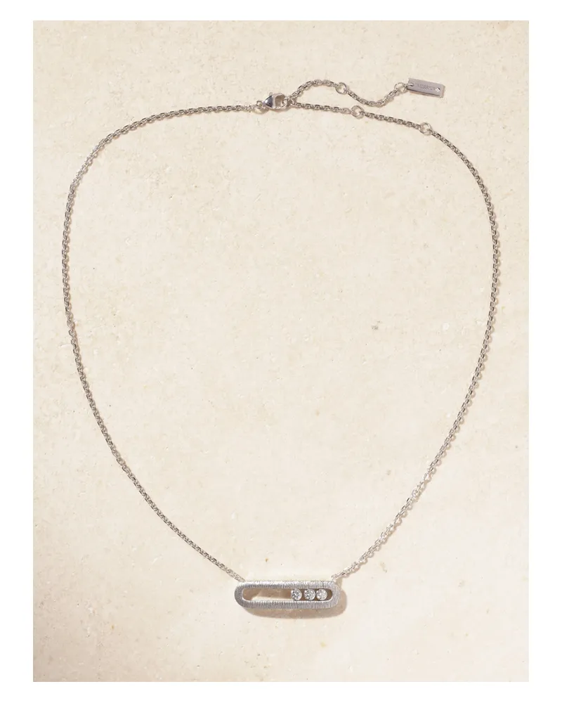 Messika Move Classique Ciselé Kette Aus 18 Karat Weißgold Mit Diamanten Gold