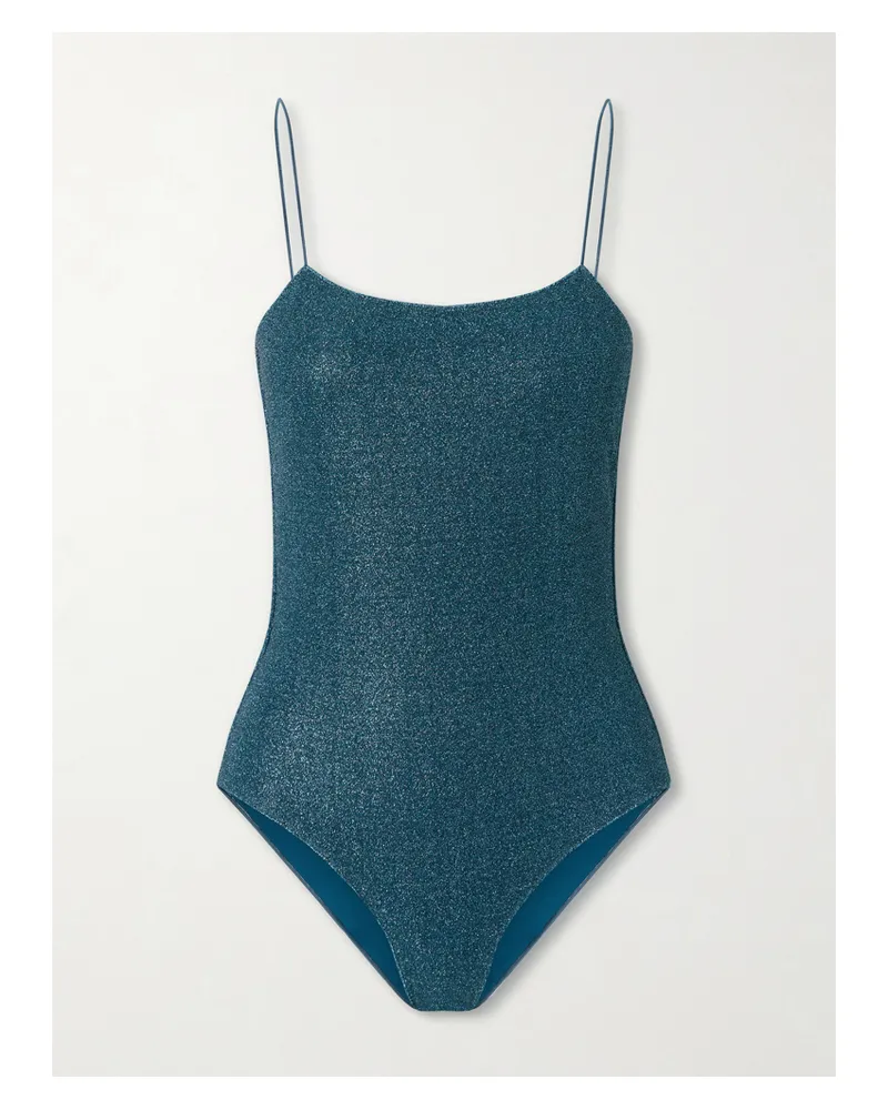 Oséree Lumière Metallic Swimsuit - Blue Blue