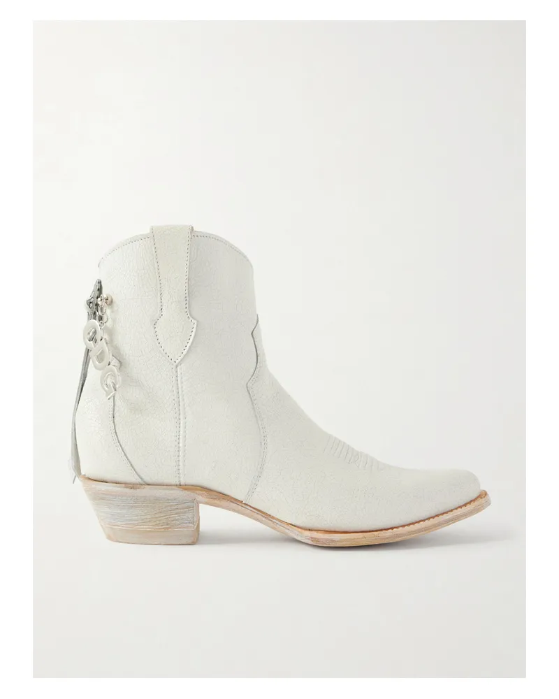 Comme des Garçons X Mexicana Cracked-leather Boots - White White